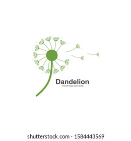 dandelion flower logo icon vector illustration