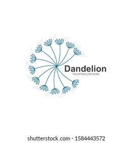 dandelion flower logo icon vector illustration