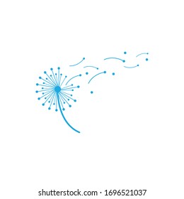 Dandelion flower  logo illustration  vector design