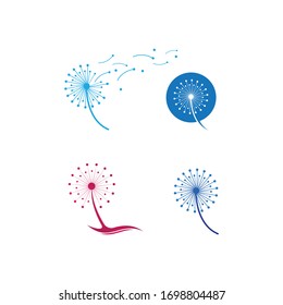 Dandelion flower  logo illustration  vector design