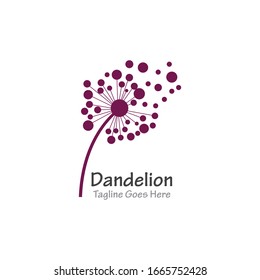 Dandelion flower logo  simple crative template vector design
