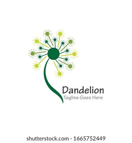 Dandelion flower logo  simple crative template vector design