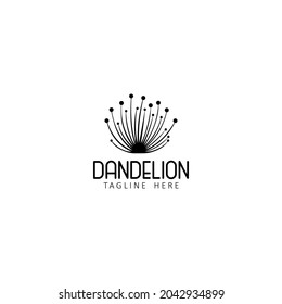 Dandelion flower logo simple creative template on white background