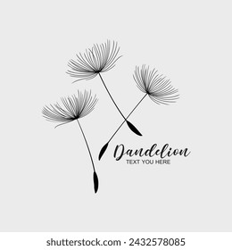 Dandelion flower logo simple creative template  . Vector design