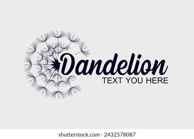 Dandelion flower logo simple creative template  . Vector design