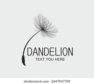 Dandelion flower logo simple creative template on white background .