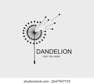 Dandelion flower logo simple creative template on white background .