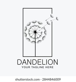 Dandelion flower logo simple creative template on white background .