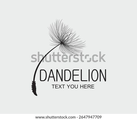 Dandelion flower logo simple creative template on white background .