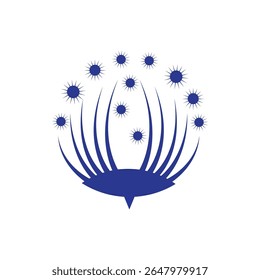 Dandelion flower logo and symbol template vector design