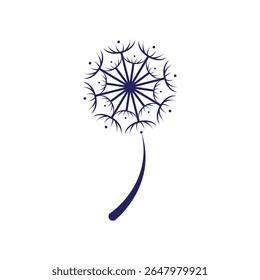 Dandelion flower logo and symbol template vector design