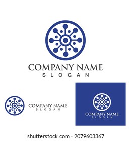 dandelion flower logo and symbol vector 