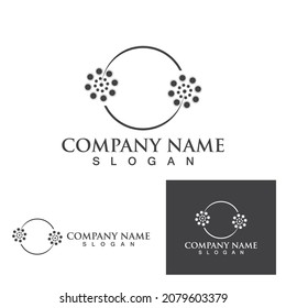 dandelion flower logo and symbol vector 
