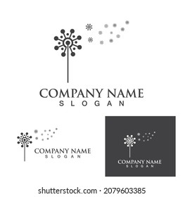 logo y símbolo de la flor de dandelion 