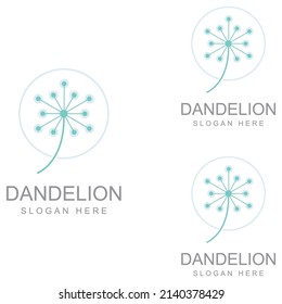 Dandelion flower logo and symbol vector design