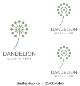 Dandelion flower logo and symbol vector design