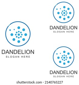 Dandelion flower logo and symbol vector design