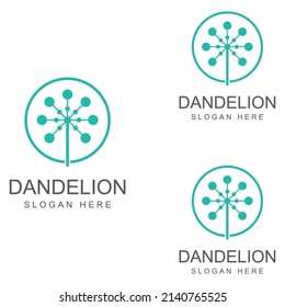 Dandelion flower logo and symbol vector design