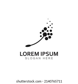 Dandelion flower logo and symbol vector design