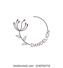 Dandelion flower logo and symbol vector design