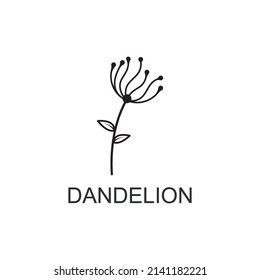 Dandelion flower logo and symbol vector design