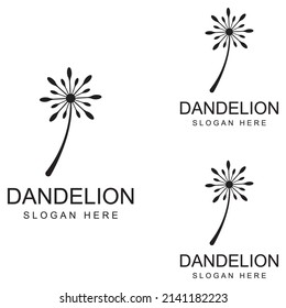 Dandelion flower logo and symbol vector design
