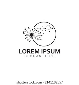 Dandelion flower logo and symbol vector design