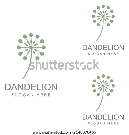 Dandelion flower logo and symbol vector design