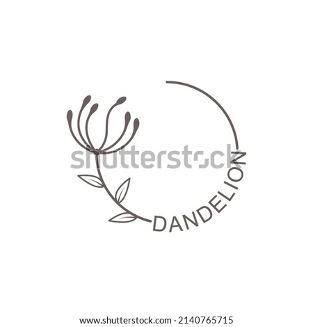 Dandelion flower logo and symbol vector design