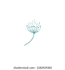logotipo de flor de dandelion con ilustración vectorial