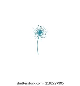logotipo de flor de dandelion con ilustración vectorial