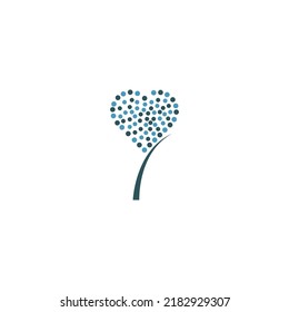 logotipo de flor de dandelion con ilustración vectorial