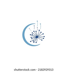dandelion flower logo with vector illustration