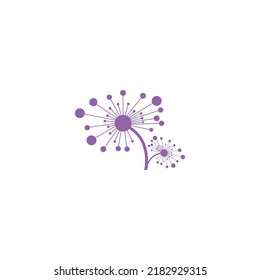 logotipo de flor de dandelion con ilustración vectorial