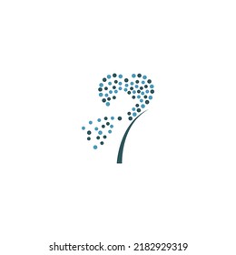 dandelion flower logo with vector illustration