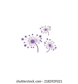 dandelion flower logo with vector illustration