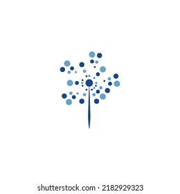 dandelion flower logo with vector illustration