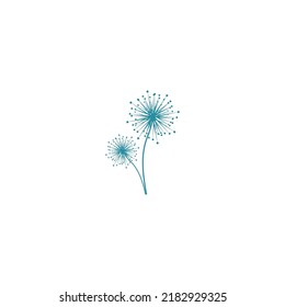 dandelion flower logo with vector illustration
