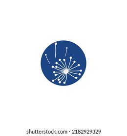 dandelion flower logo with vector illustration
