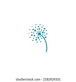 dandelion flower logo with vector illustration