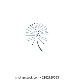 dandelion flower logo with vector illustration