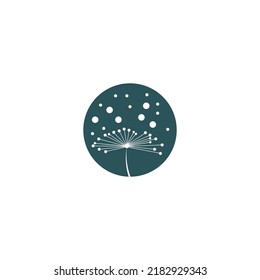 dandelion flower logo with vector illustration