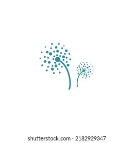 dandelion flower logo with vector illustration