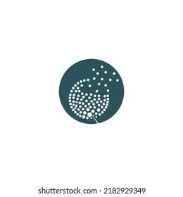 dandelion flower logo with vector illustration