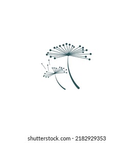 logotipo de flor de dandelion con ilustración vectorial