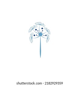 dandelion flower logo with vector illustration