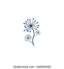 dandelion flower logo with vector illustration