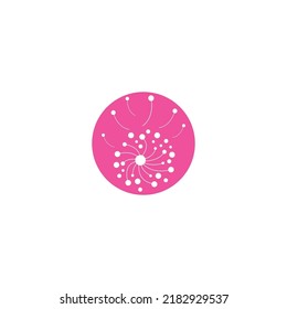 dandelion flower logo with vector illustration