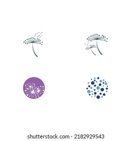 dandelion flower logo with vector illustration