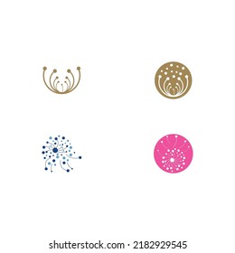 logotipo de flor de dandelion con ilustración vectorial